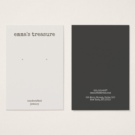 Carte d'affichage simple à oreille rustique (Devant & derrière)