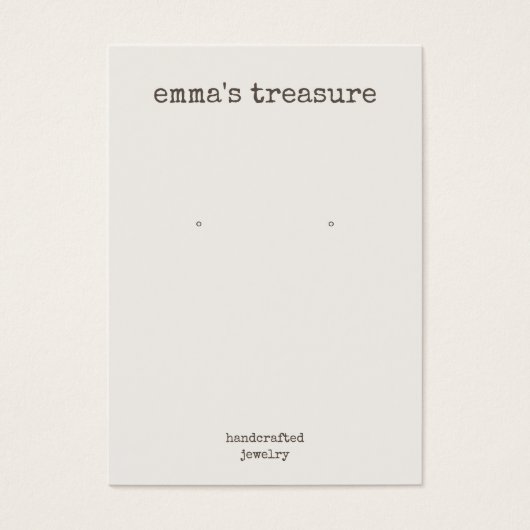 Carte d'affichage simple à oreille rustique (Devant)