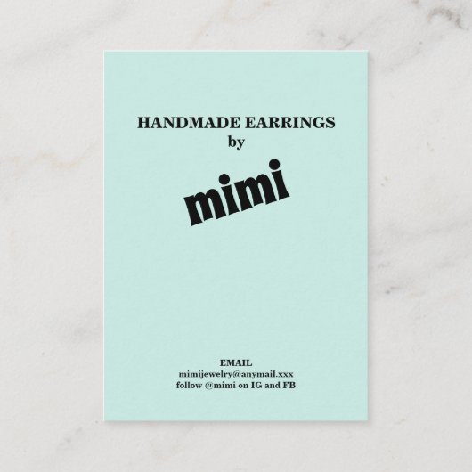 Carte d'affichage simple à oreille verte (Dos)