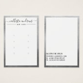 Carte d'affichage simple Argent blanc à oreille mu (Devant & derrière)