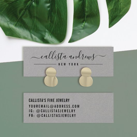 Carte d'affichage simple Black Grey Script