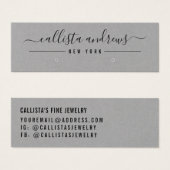 Carte d'affichage simple Black Grey Script (Devant & derrière)