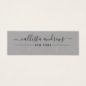 Carte d'affichage simple Black Grey Script (Devant)