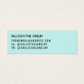 Carte d'affichage simple Black Mint Green oreille (Dos)