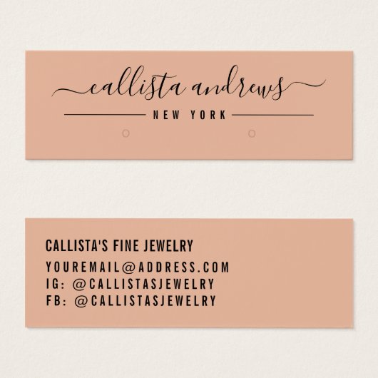 Carte d'affichage simple Black Orange Script (Devant & derrière)