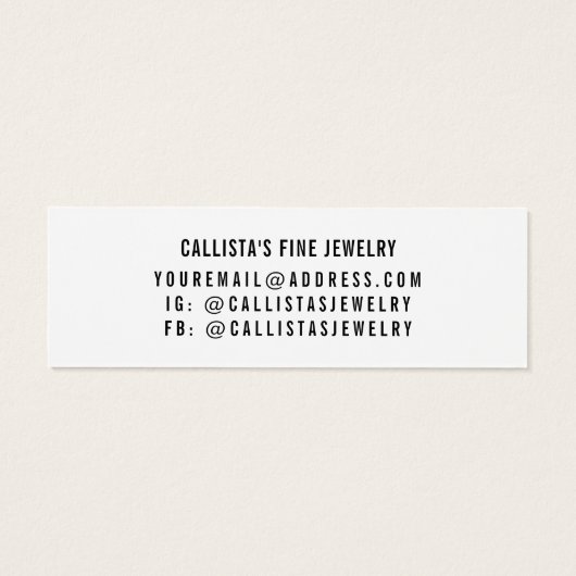 Carte d'affichage simple Black White Center (Dos)