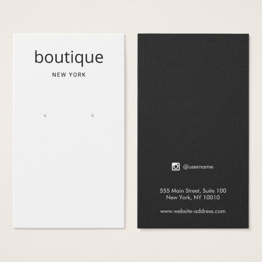 Carte d'affichage simple blanc moderne à longue or (Devant & derrière)