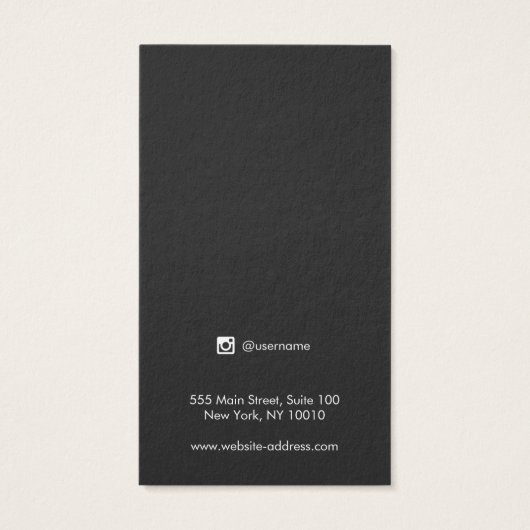 Carte d'affichage simple blanc moderne à longue or (Dos)