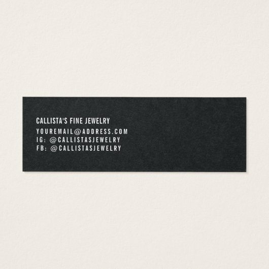 Carte d'affichage simple blanc noir à oreille mult (Dos)