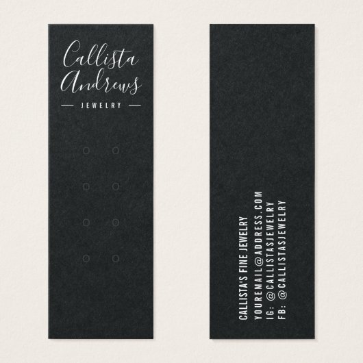 Carte d'affichage simple blanc noir à oreille mult (Devant & derrière)