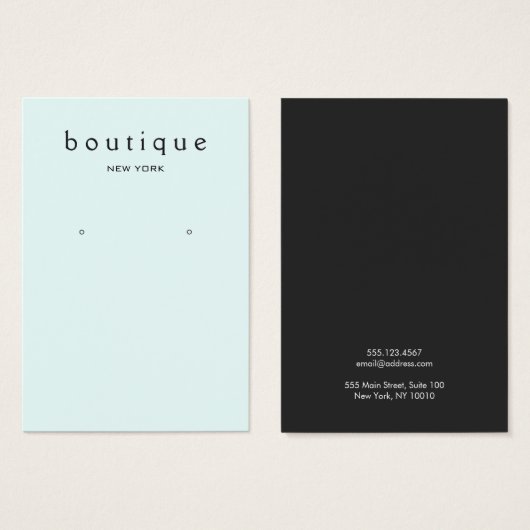 Carte d'affichage simple bleu clair (Devant & derrière)