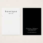 Carte d'affichage simple bracelet en collier blanc (Devant & derrière)