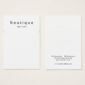 Carte d'affichage simple bracelet en collier blanc (Devant & derrière)