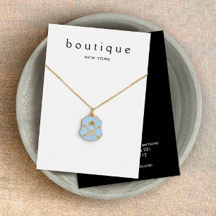 Carte d'affichage simple bracelet en collier blanc