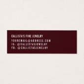 Carte d'affichage simple Burgundy White Script (Dos)
