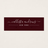 Carte d'affichage simple Burgundy White Script (Devant)