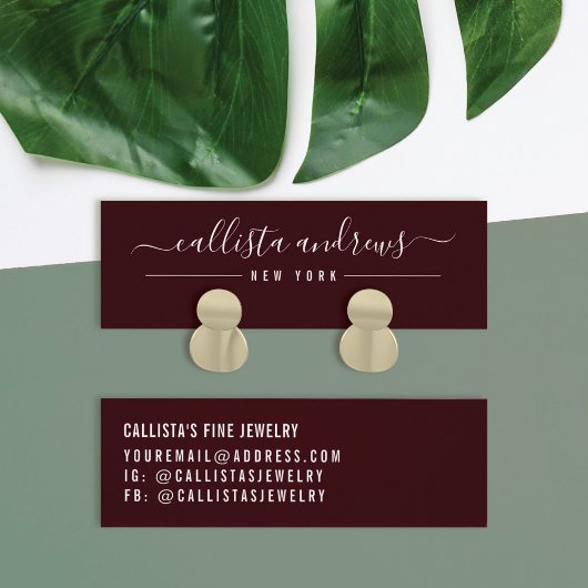 Carte d'affichage simple Burgundy White Script