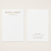 Carte d'affichage simple collier blanc (Devant & derrière)