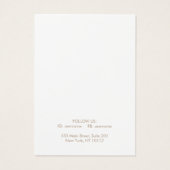 Carte d'affichage simple collier blanc (Dos)