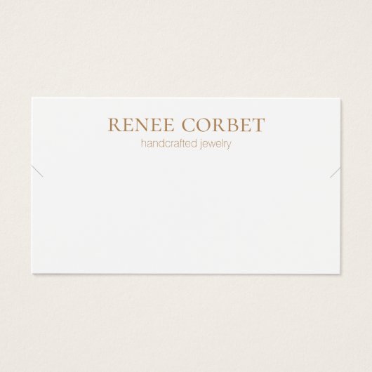 Carte d'affichage simple collier blanc ou bracelet (Devant)