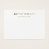 Carte d'affichage simple collier blanc ou bracelet (Devant)