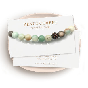 Carte d'affichage simple collier blanc ou bracelet