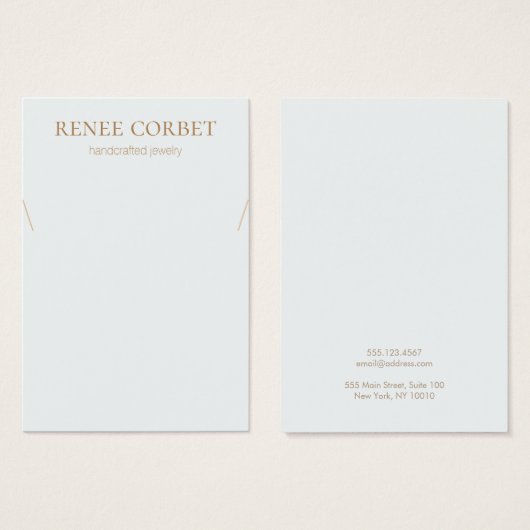 Carte d'affichage simple collier bleu clair (Devant & derrière)