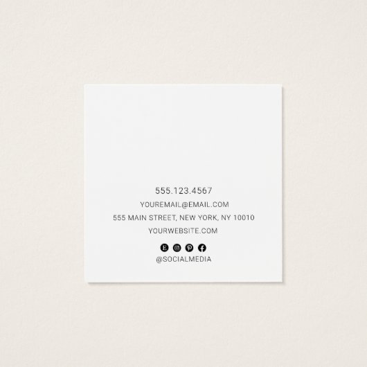 Carte d'affichage simple Cool moderne à oreille bl (Dos)