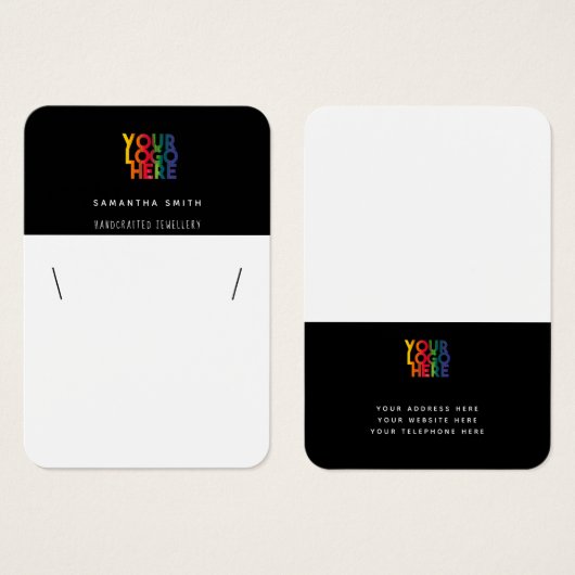 Carte d'affichage simple couleur blanche noire pou (Devant & derrière)