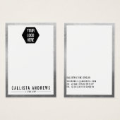 Carte d'affichage simple couleur logo blanc argent (Devant & derrière)