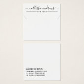 Carte d'affichage simple couleur noire blanche (Devant & derrière)