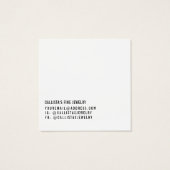 Carte d'affichage simple couleur noire blanche (Dos)