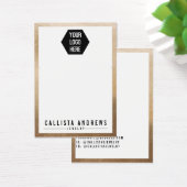 Carte d'affichage simple couleur or blanc logo (Bureau)