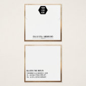 Carte d'affichage simple couleur or blanc logo (Devant & derrière)