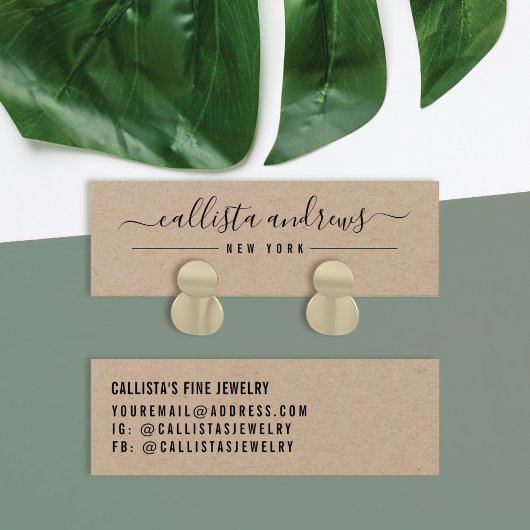 Carte d'affichage simple de script Kraft noir