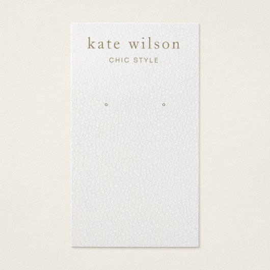 Carte d'affichage simple en cuir blanc (Devant)