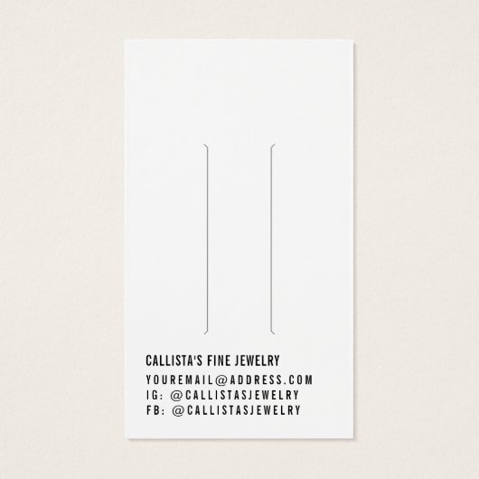Carte d'affichage simple en noir blanc à cheveux (Dos)