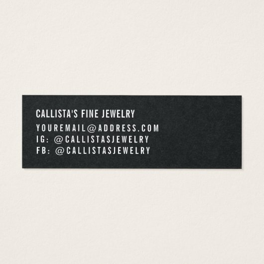 Carte d'affichage simple en noir de script noir (Dos)