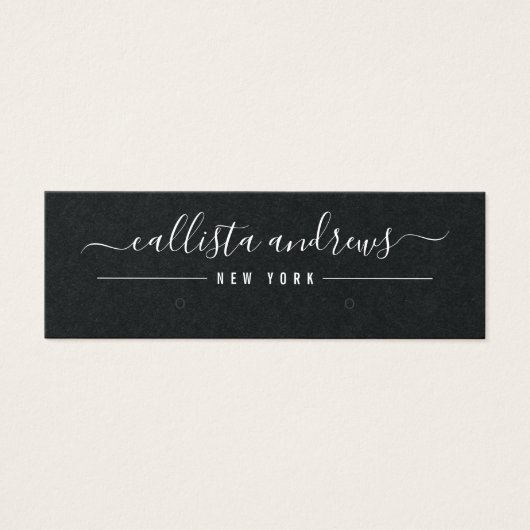 Carte d'affichage simple en noir de script noir (Devant)