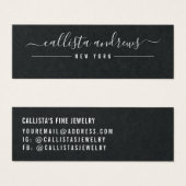 Carte d'affichage simple en noir de script noir (Devant & derrière)