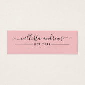 Carte d'affichage simple en noir de script rose (Devant)