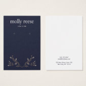 Carte d'affichage simple et élégante de la Marine (Devant & derrière)