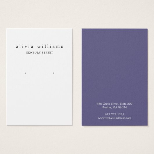 Carte d'affichage simple et moderne (Devant & derrière)