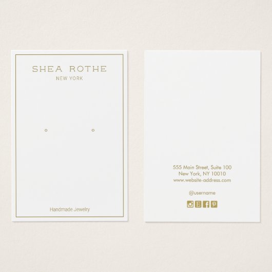 Carte d'affichage simple et moderne à bordure blan (Devant & derrière)