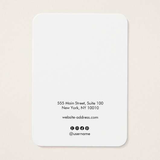 Carte d'affichage simple et moderne à oreille blan (Dos)