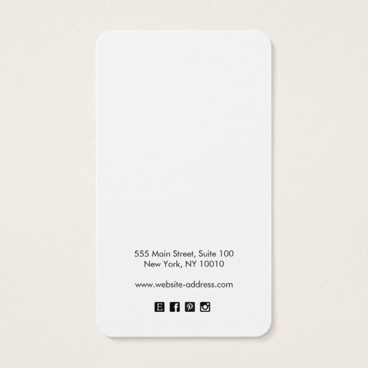 Carte d'affichage simple et moderne à oreille blan (Dos)