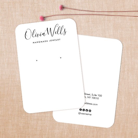 Carte d'affichage simple et moderne à oreille blan