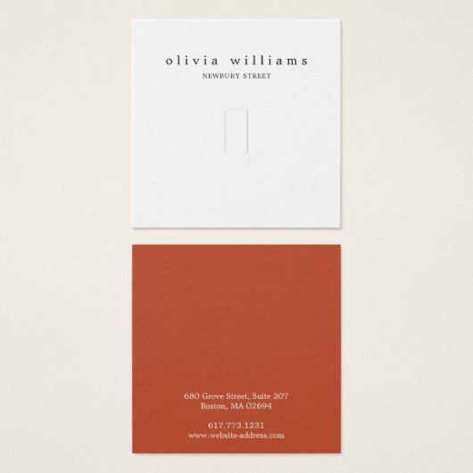 Carte d'affichage simple et moderne Carré (Devant & derrière)