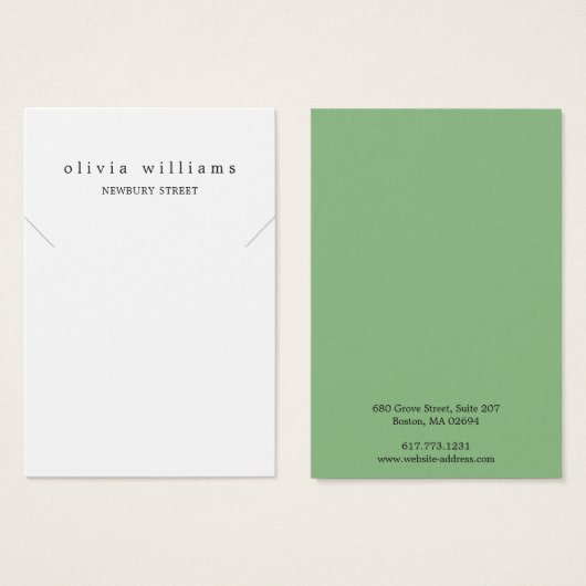 Carte d'affichage simple et moderne du bracelet de (Devant & derrière)