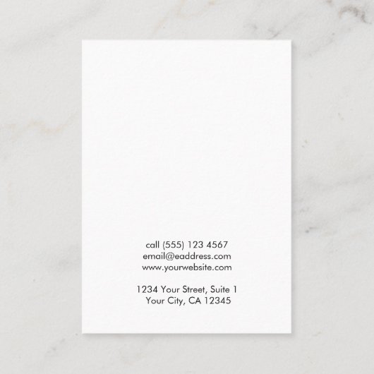 Carte d'affichage simple et moderne du collier log (Dos)